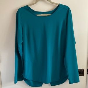 Columbia Teal LS Pullover Sun Shirt-M